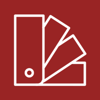 LICC Icon of Paint Chips on Red Background