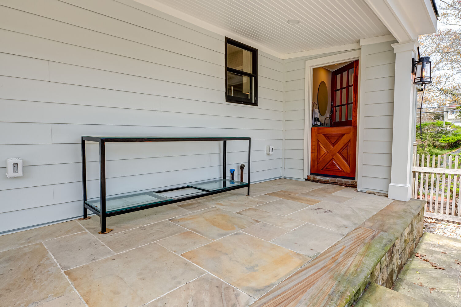 Side entrance remodel with updated patio and door in Suffolk County, NY by Long Island Creative Contracting, Inc
